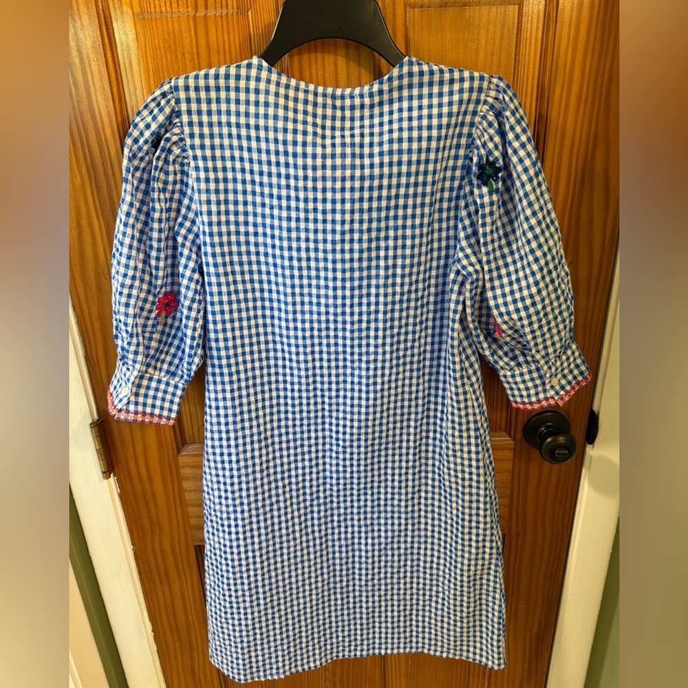 Vilagallo Palm Trees Gingham Resortwear Dress - Picture 7 of 8